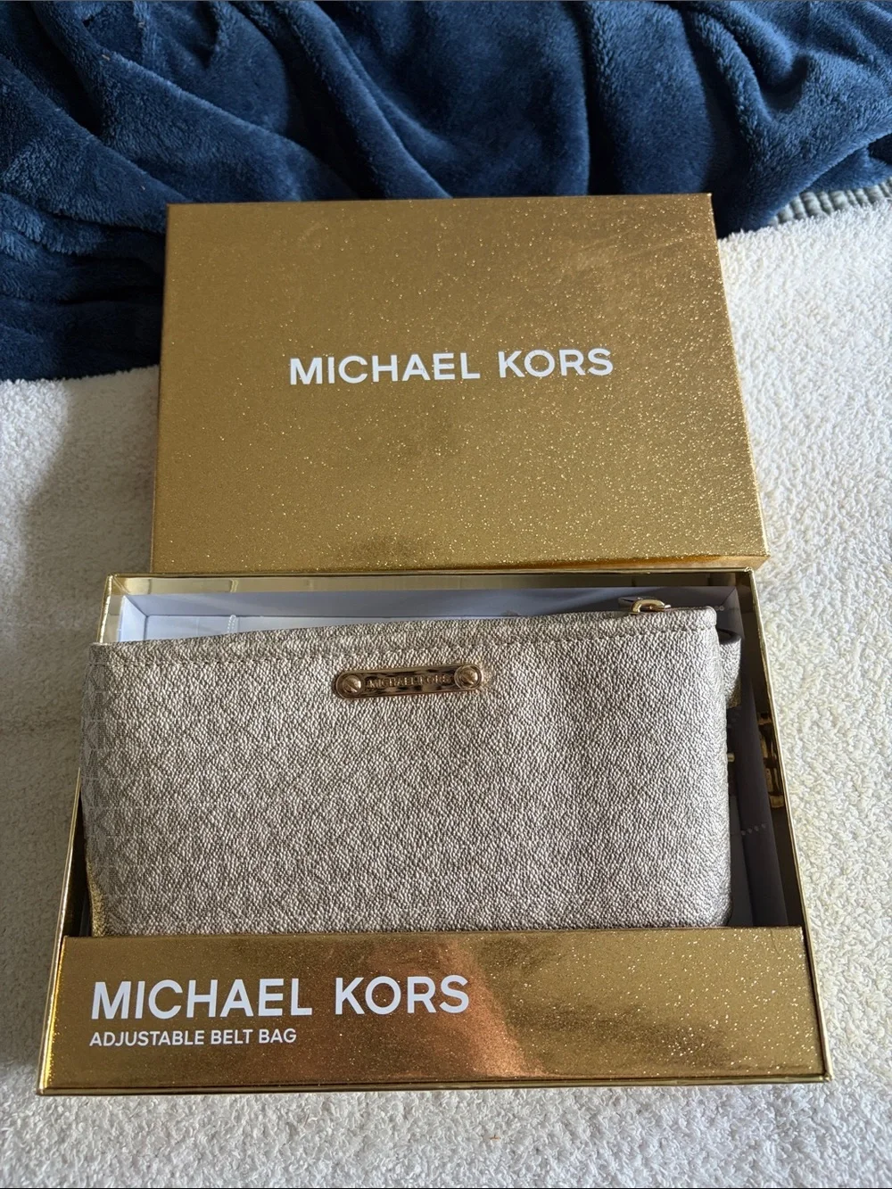 Michael Kors Metallic Gold Crossbody Belt Bag